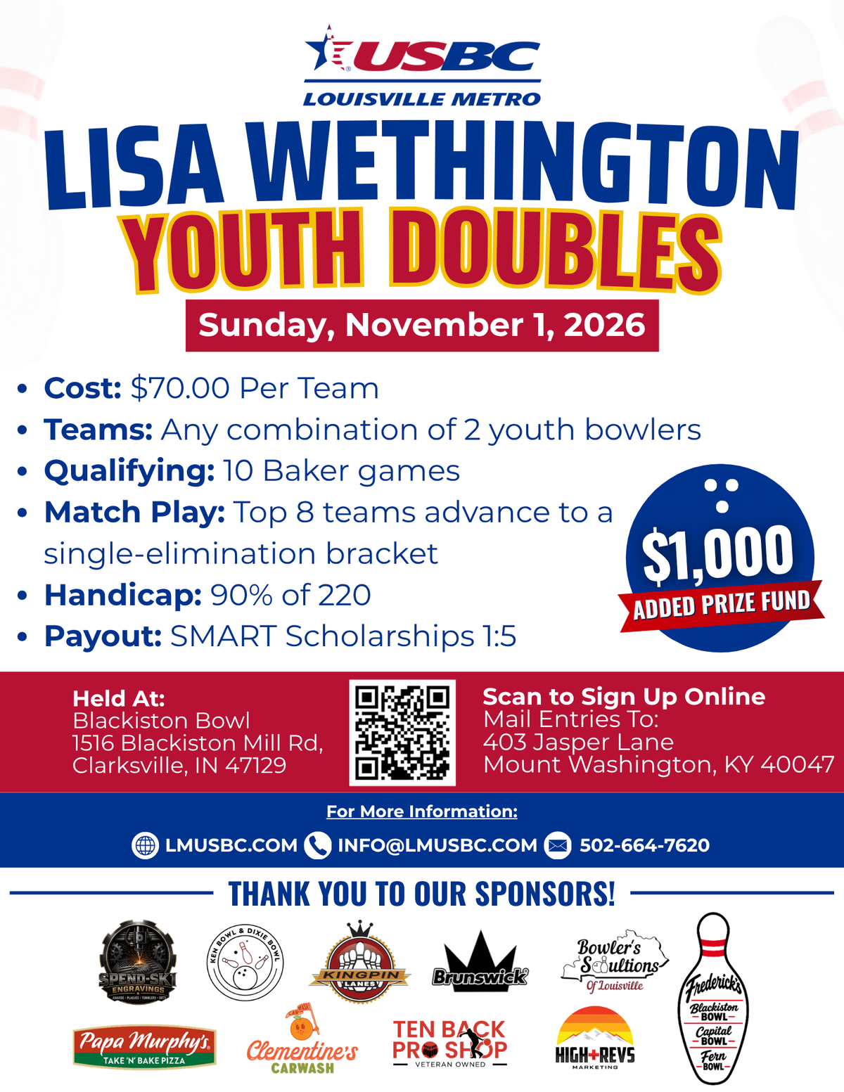2026 Lisa Wethington Youth Doubles Tournament